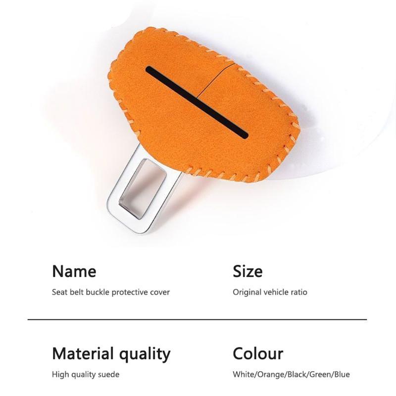 BWI5 Car Logo Seat Safety Belt Buckle Cover Interior Accessories For Skoda Octavia Fabia Superb Yeti Enyaq Rapid Kodiaq Kamiq Karoq