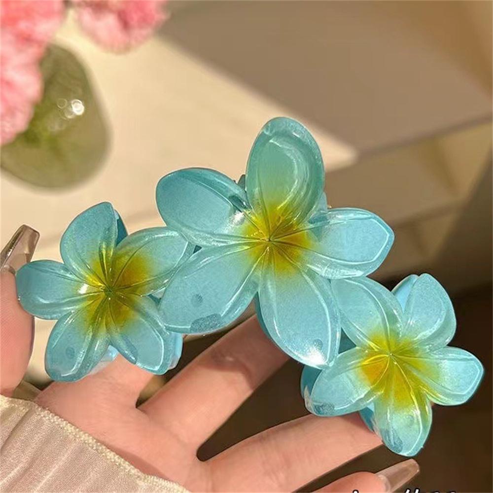 Mode Gradienten Ei Blume Haar Krallen Clip Frauen Mädchen Süße Acryl Haarnadeln Sommer Strand Hawaiian Headwear Haar Zubehör