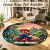 Round Rug Custom NameSuper Mario Pattern Non Slip Carpet Home Floor Decor