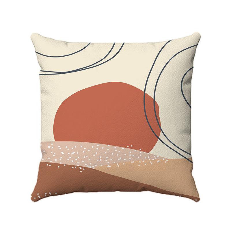 Simple And Abstract Geometric Plants Digital Printing Short Plush Pillow Covers For Car Sofa Office Cushion Cover Home Goods