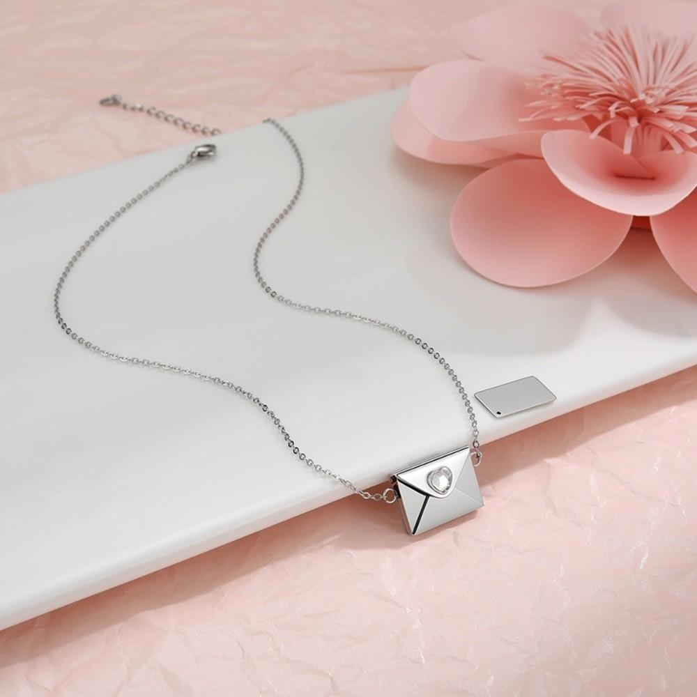 Strass Umschlag Halskette Herz Liebende Choker Einfacher Anhänger Pulloverkette Frauen