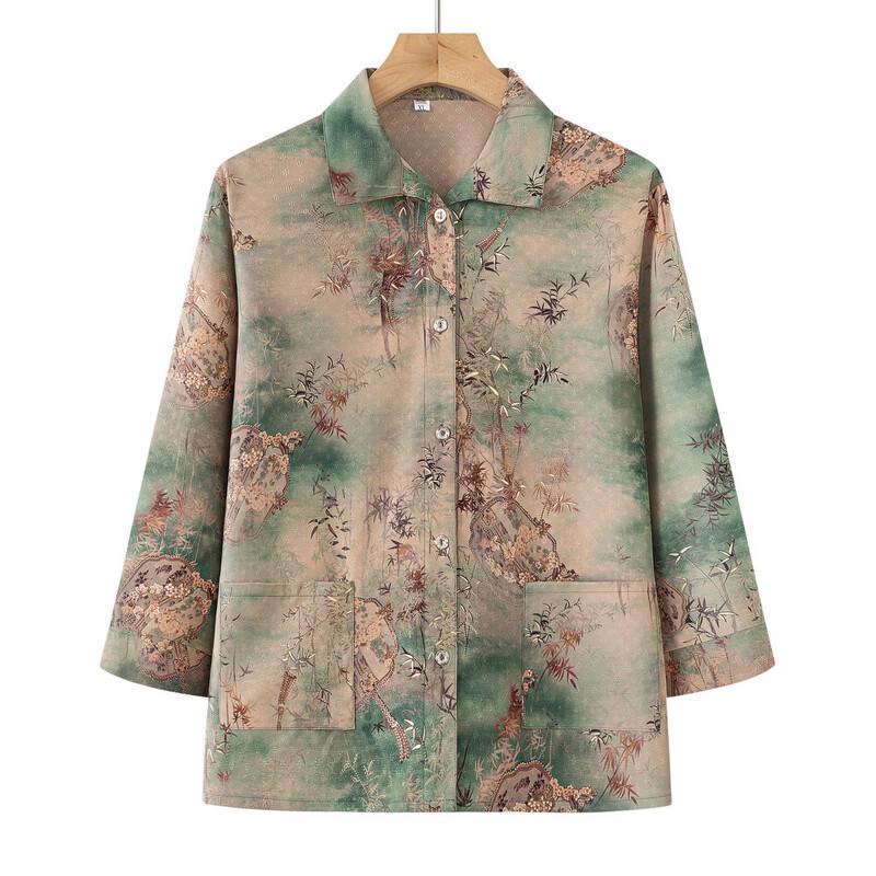Elegant New Chinese Style Floral Summer Shirt