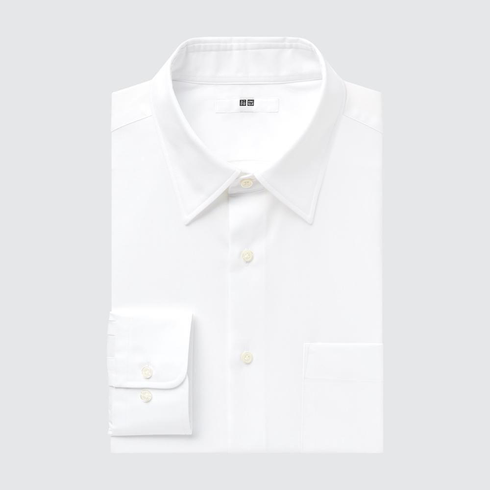 

UNIQLO Easy Care Широкая рубашка стандартного кроя с длинным рукавом обычного цвета