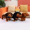 37cm Cute Realistic Dachshund Plush Toy Stuffed Animal Doll  Lovely Companion Decor Soothing Sleeping Pillow  Birthday Gift