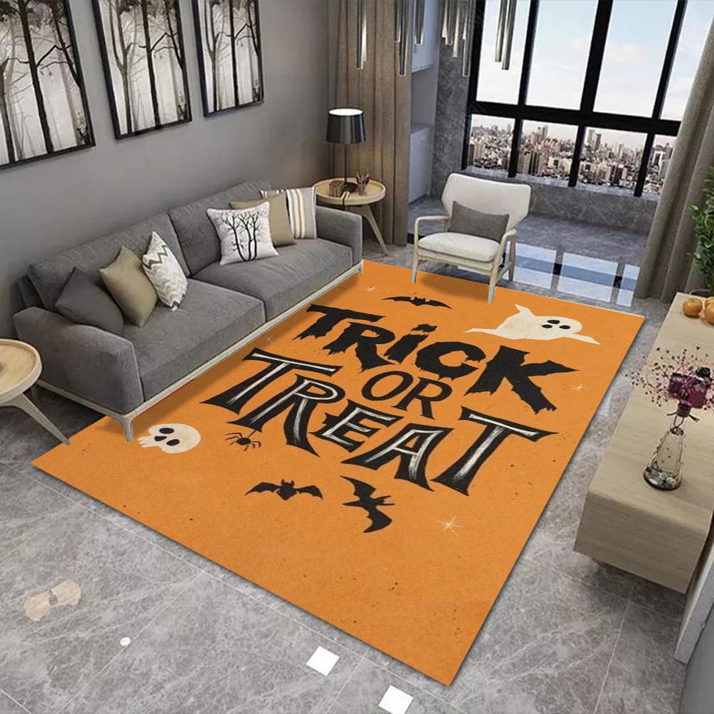 Halloween Night Pumpkin Floor Mat, Non-Slip Door Rug for Living Room Carpet Festive Home Decor for Xmas, Halloween rug