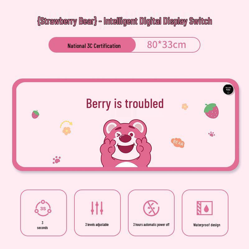 Large Cartoon Heated Mouse Pad - Warm Desk and Hand Warmer