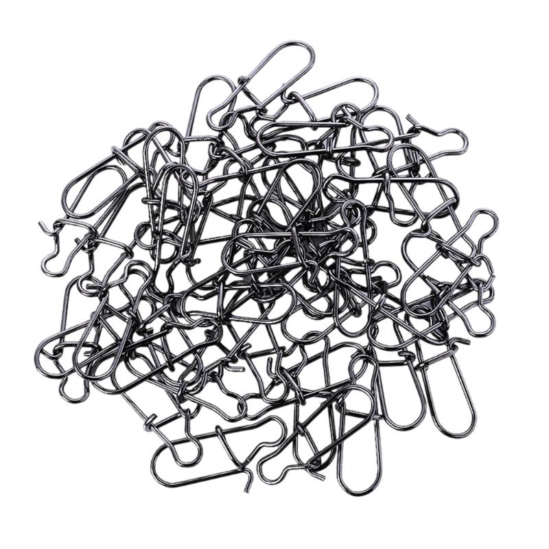 50Pcs  Quickly Change Fishing Snapping Clip Fishing Lures Connector High Strength Fishing Snapping Swivels Enduring