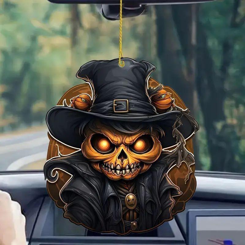 Decoration Halloween Car Pendant Acrylic Skeleton Head Pumpkin Vehicle Style