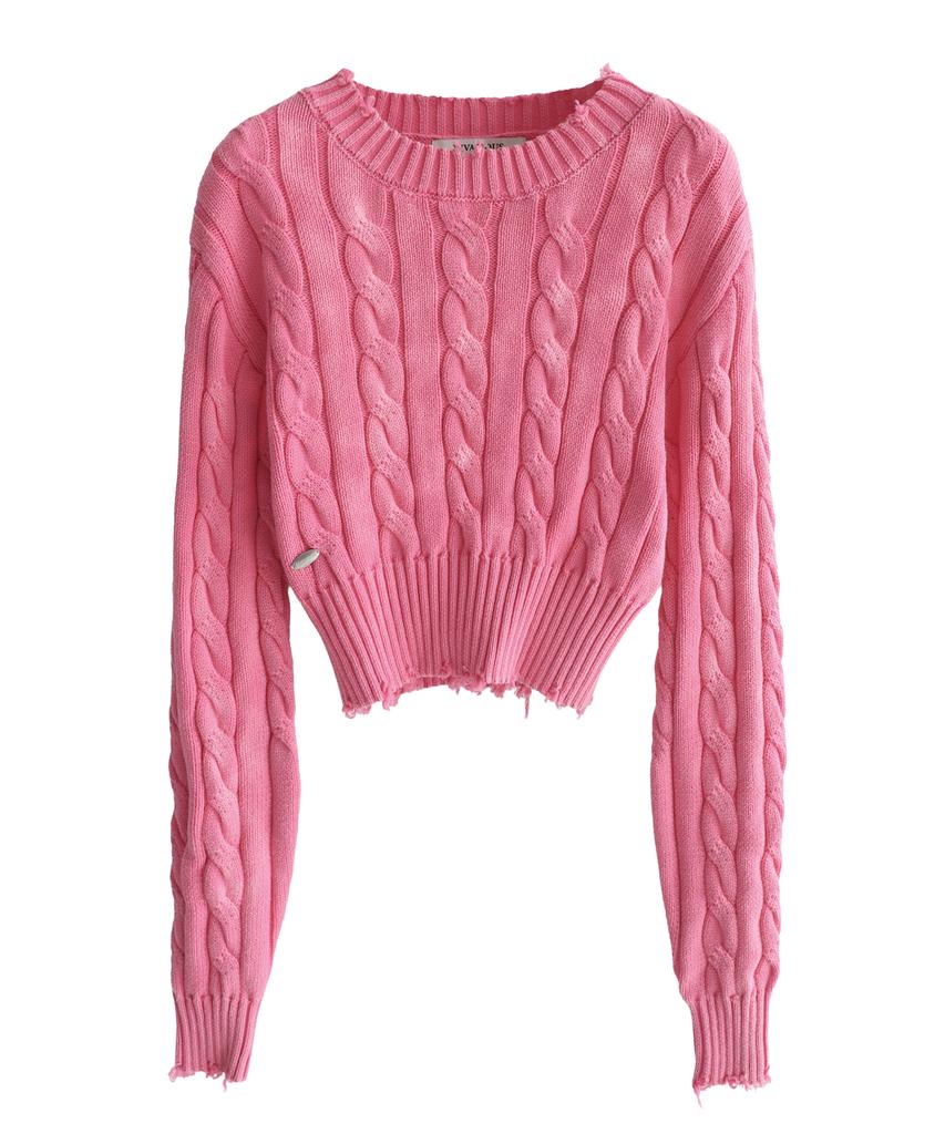 VIVACIOUS Erica Round Damage Knit - 3Col