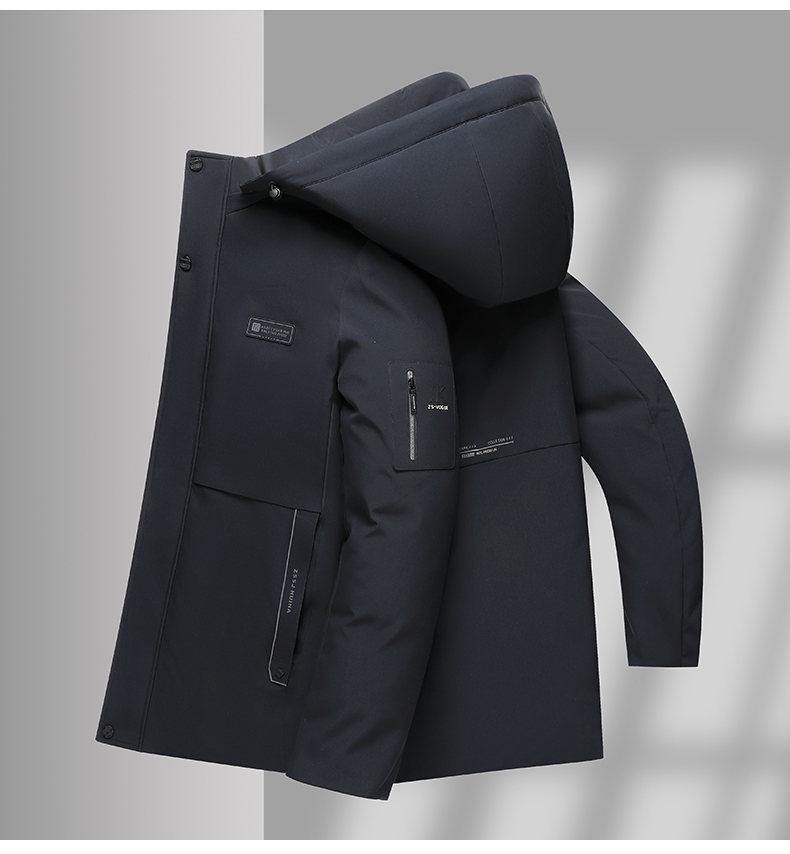 Men's Detachable Hooded Cotton Coat for Business Casual Dads