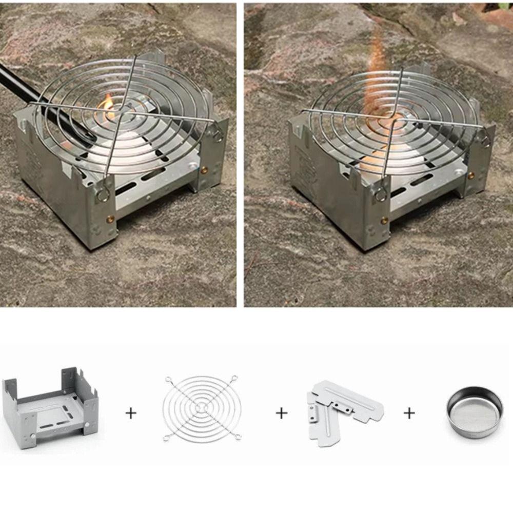 Ultralight Outdoor Tablet Pocket Stove Compact Mini Folding Stove Camping Stove