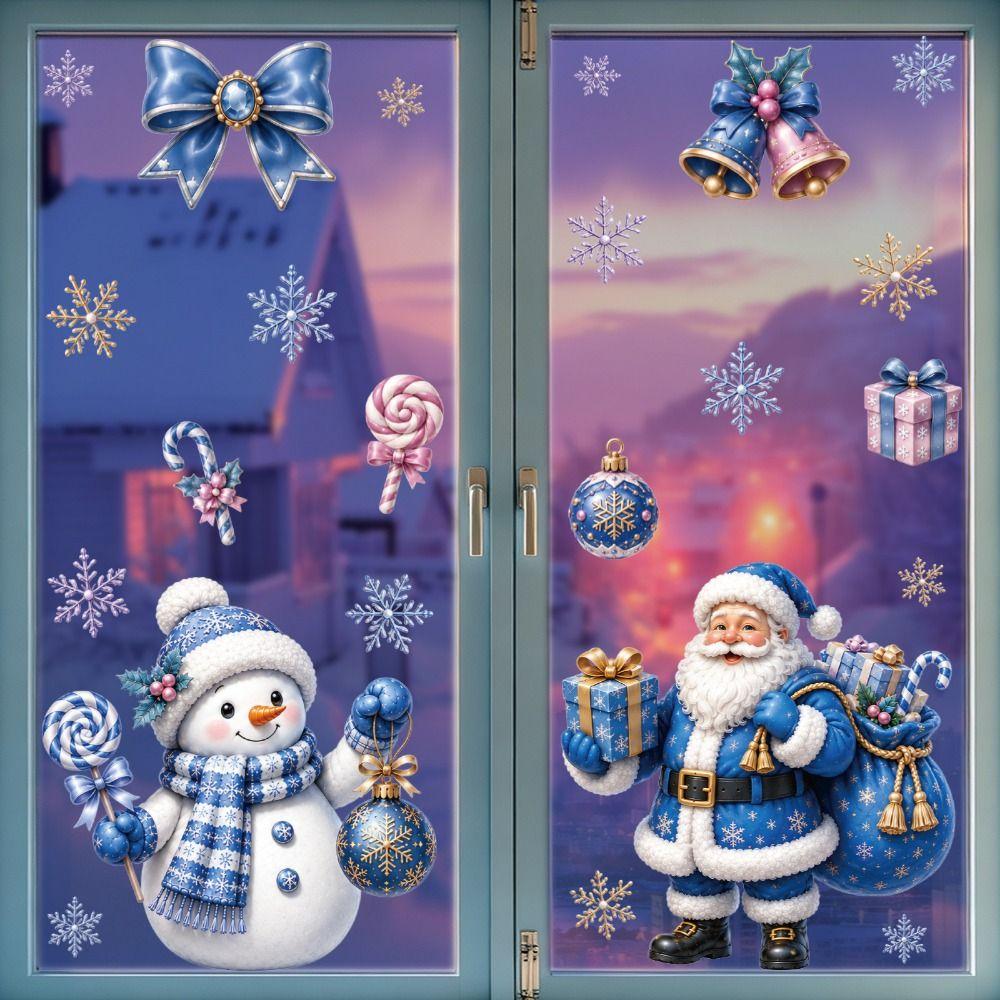 Window Cling Christmas Electrostatic Stickers Multicolor Window Decals  Christmas Decor