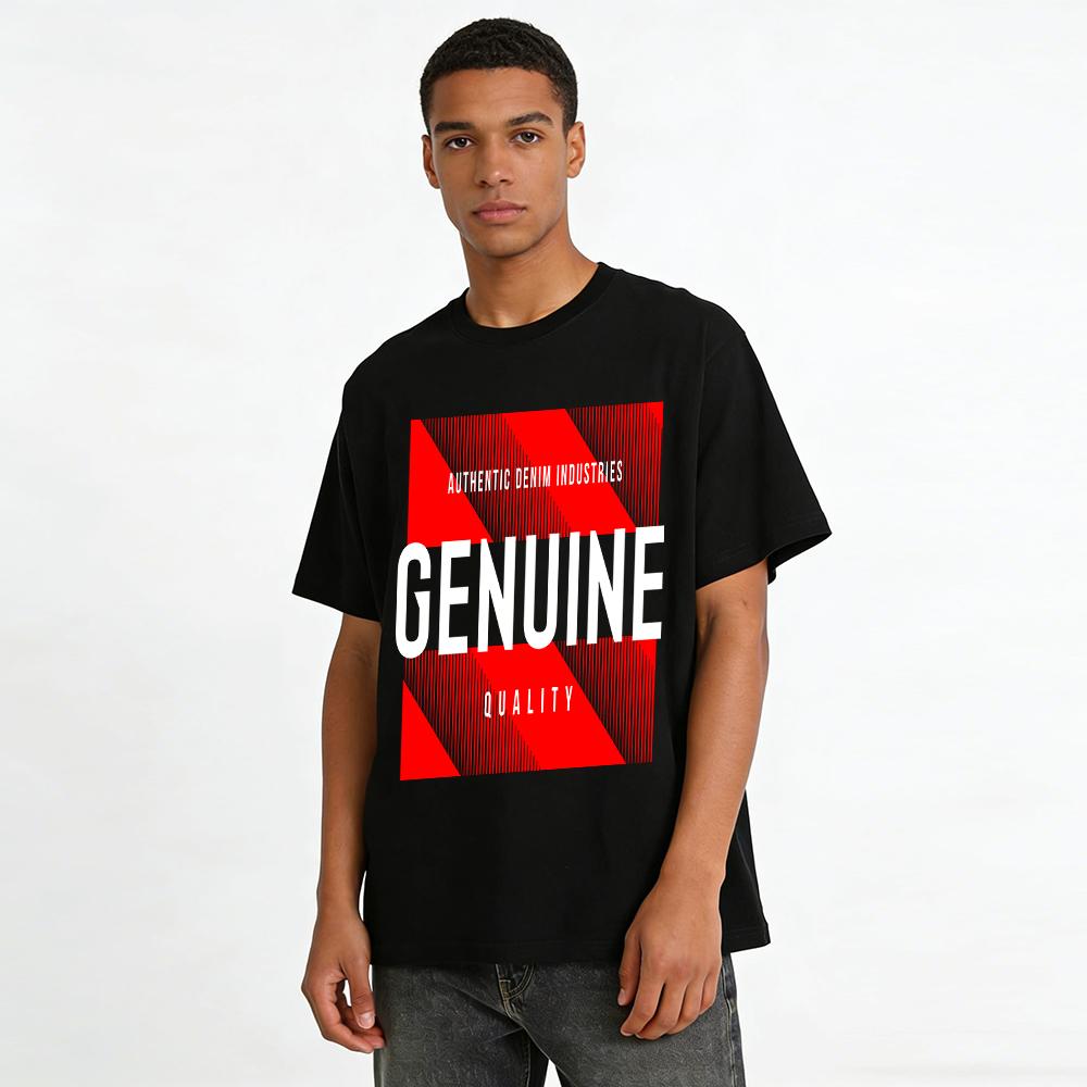 Authentic Denim Industry Quality Print Casual Top Pure Cotton T-shirt