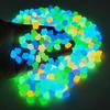 100Pcs Decorative Pebbles Colorful Glow in Dark Aquarium Landscaping 14mm Luminous Courtyard Paving Natural Crystals Rocks Garden Decoration