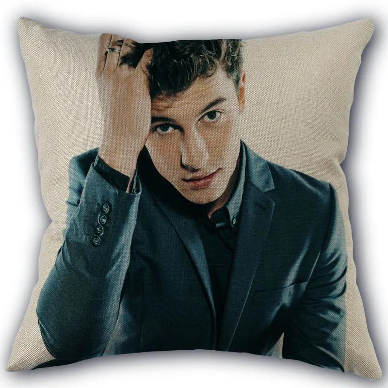 New Arrival Shawn Mendes Pillowcase Cotton Linen Fabric Square Zipper Pillowcase 45X45Cm Wedding Decorative Pillow Cover