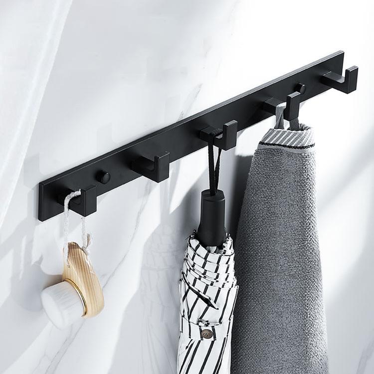 Space-Saving Aluminum Door & Wall Hook for Coats and Hats