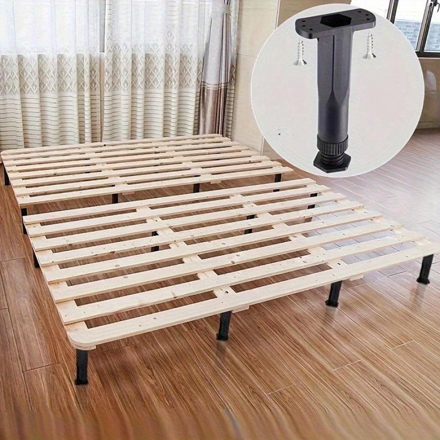 4pcs Adjustable Height Center Bed Support Legs Furniture Legs for Drop Shelves, Frames, Slats and Risers