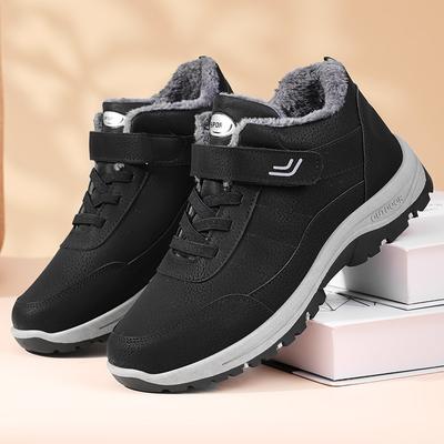 Men's Comfort Snow Boots Fur Lined Warm Ankle Boot Waterproof Anti-Slip Winter Outdoor Shoes for Male Lace-Up Walking Sneakers Trekking Hiking Booties