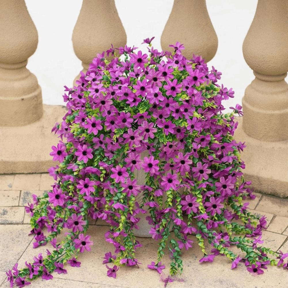 Multicolor Violet Artificial Flower Green Eucalyptus DIY Accessories Simulation Flower Vine Hanging Decoration Photo Props