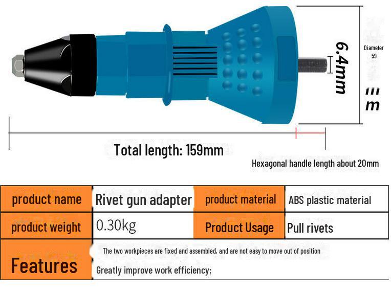 Electric Rivet Gun Adapter: Pneumatic & Hand Drill Core Pulling Machine