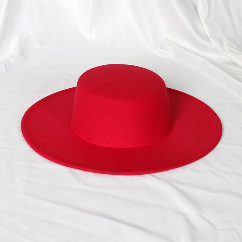 Flat Top French Fedora Classic Men's and Women's Jazz Hat Panama Hat Church Hat Chapeau Femme Hats for Woman