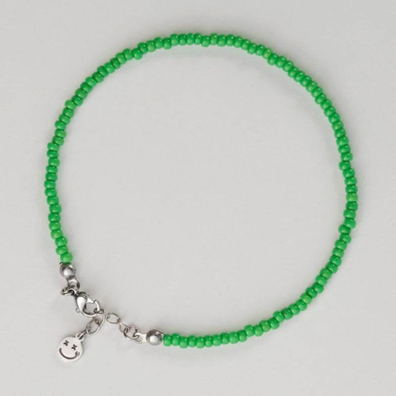 

BICYCLE TROPHY Pickman Daily Beads Anklet 06 (GREEN / 3mm Miyuki Beads) L
