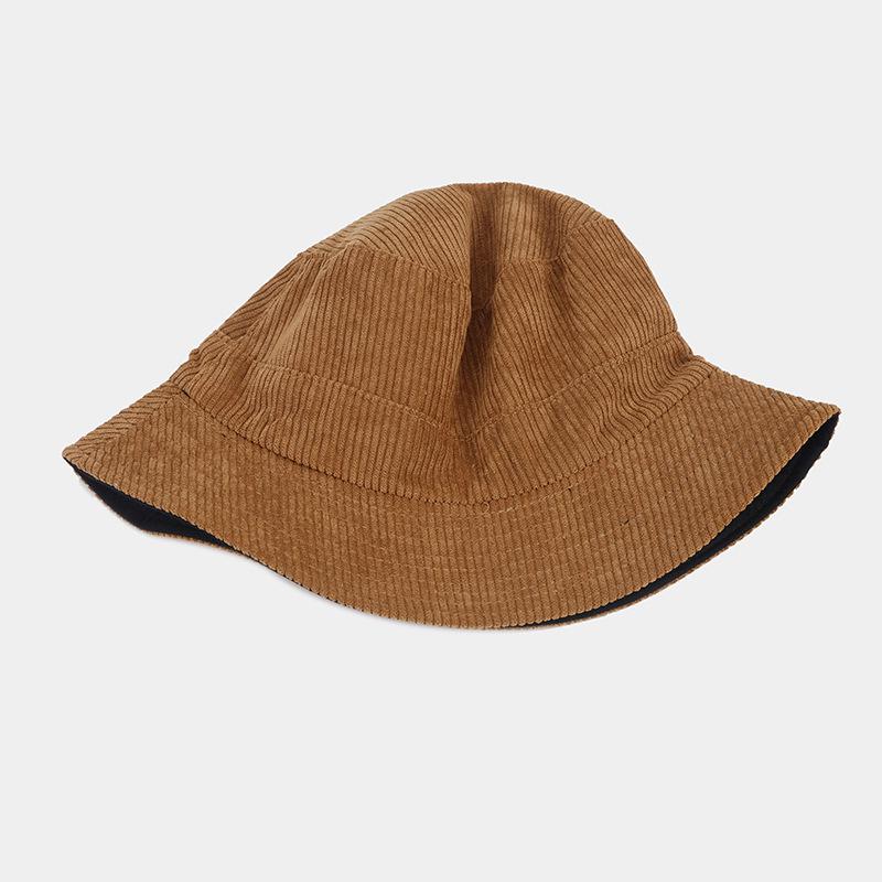 Sombrero Bucket de Pana Reversible Unisex: Sombrero de Sol Adelgazante de Moda para Otoño/Invierno