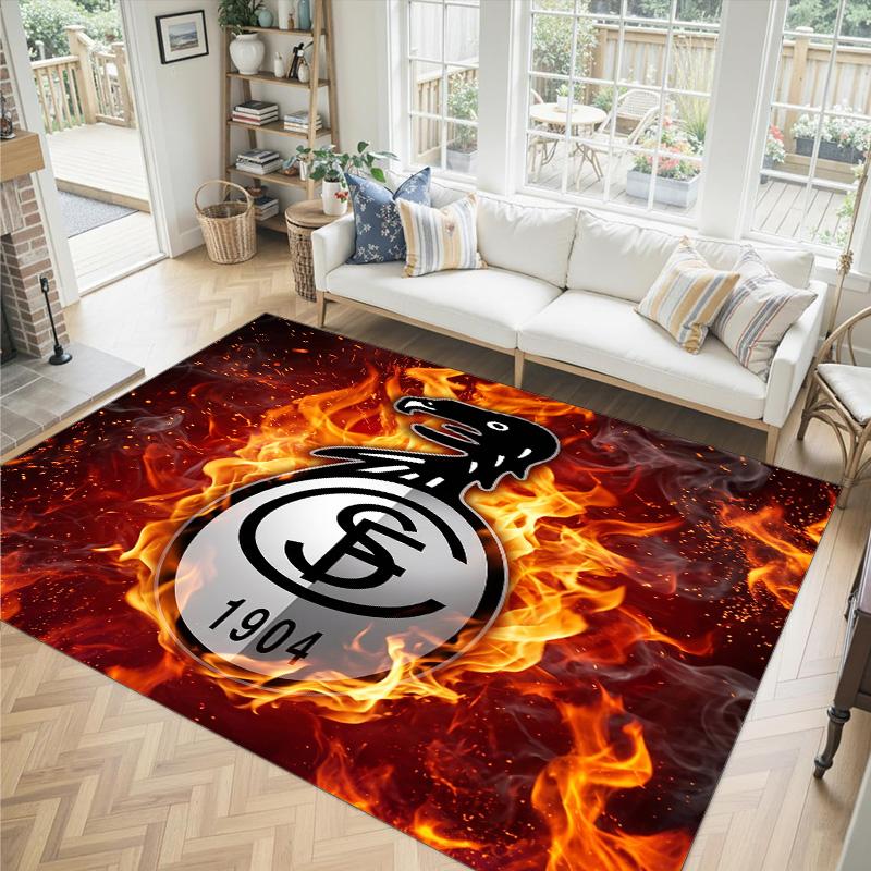 SC Freiburg FC Design Crystal Velvet Carpet Cozy Non?Slip Printed Rug For Bedroom Living Room Entrance