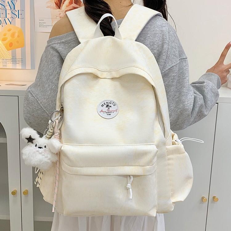Schoolbag1011 New Backpack for Middle School Girls, Korean Style Ins Simple Large Capacity Backpack with a Unique Design
