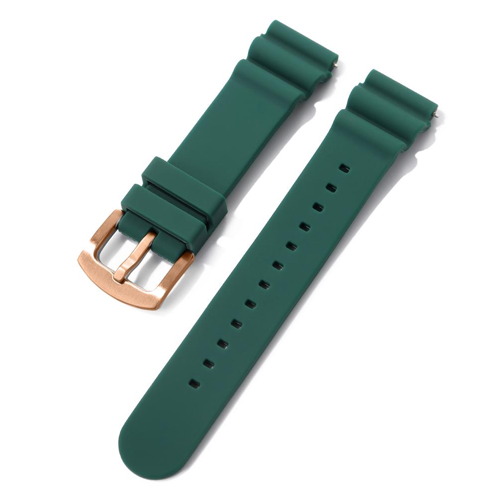 20mm 22mm Quick Relase Silicone Rubber Watch Strap Sports Watchband Waterproof Watch Band Black Green Blue Wristband Bracelets
