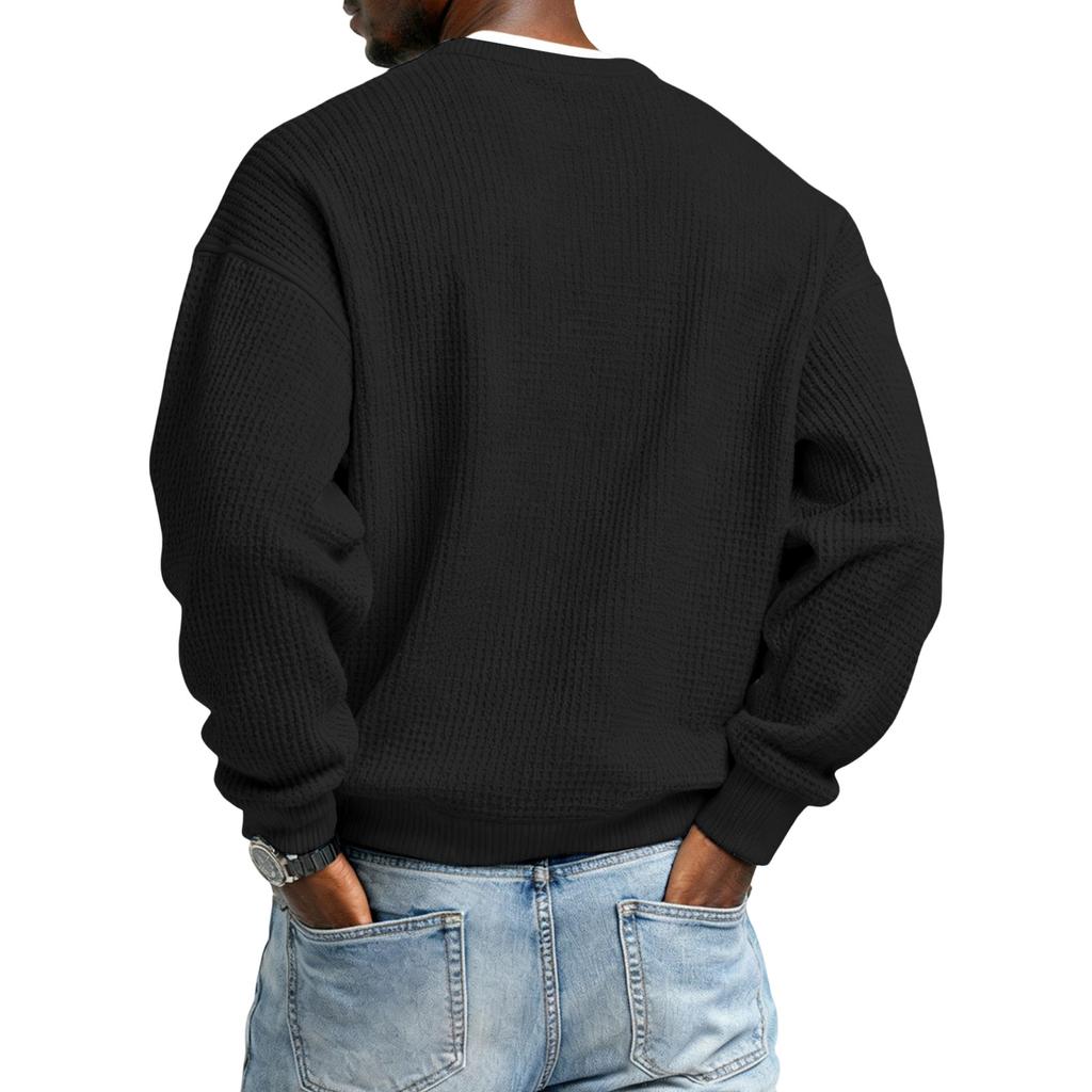MensLong Sleeve Shirt Crewneck Pullover Sweatshirts Big And T-Shirts Casual Relaxed Pullover Pocket