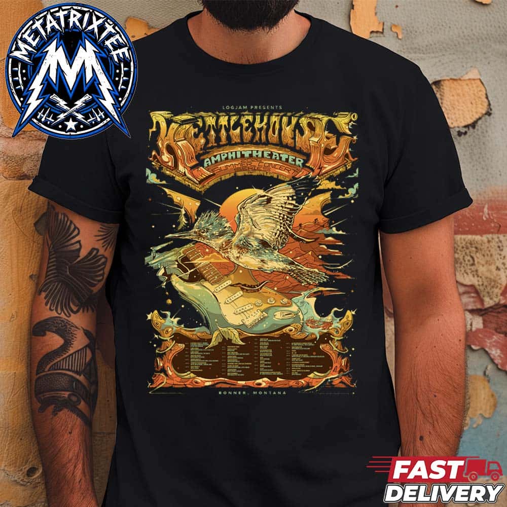 KettleHouse Amphitheater 2026 Season Poster Tee, May-Oct Bonner Montana Black T-Shirt