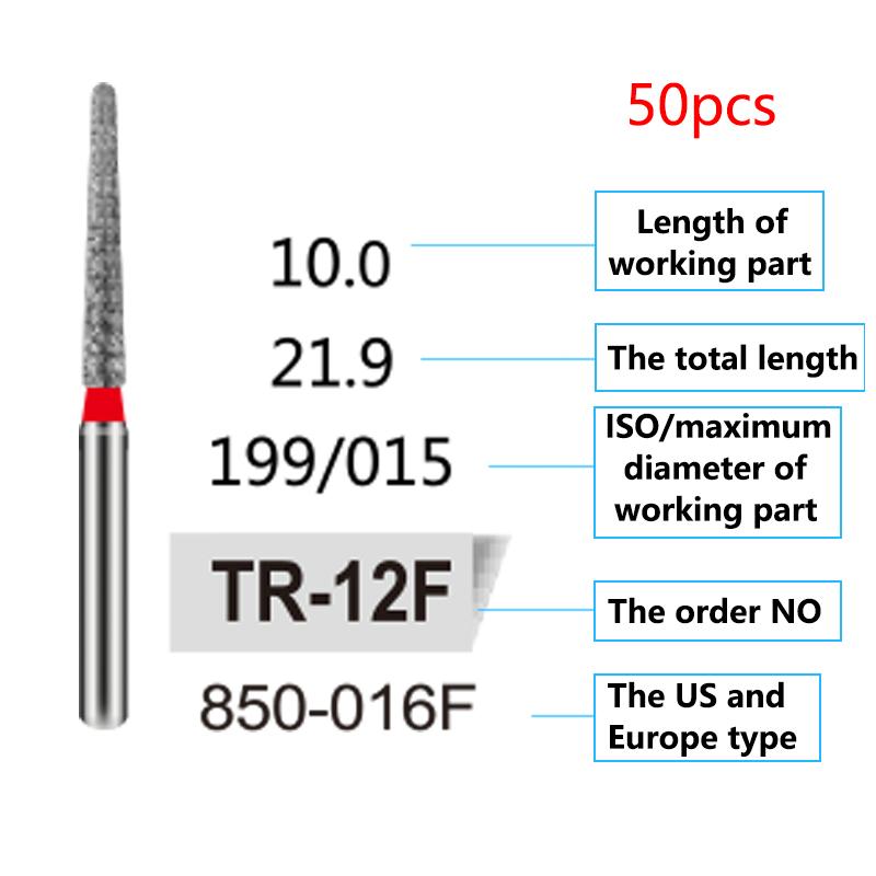 50Pcs Dental Diamond Burs Drill FG 1 6Mm For High Speed Handpiece Denspay Polishing Whitening Lab Material
