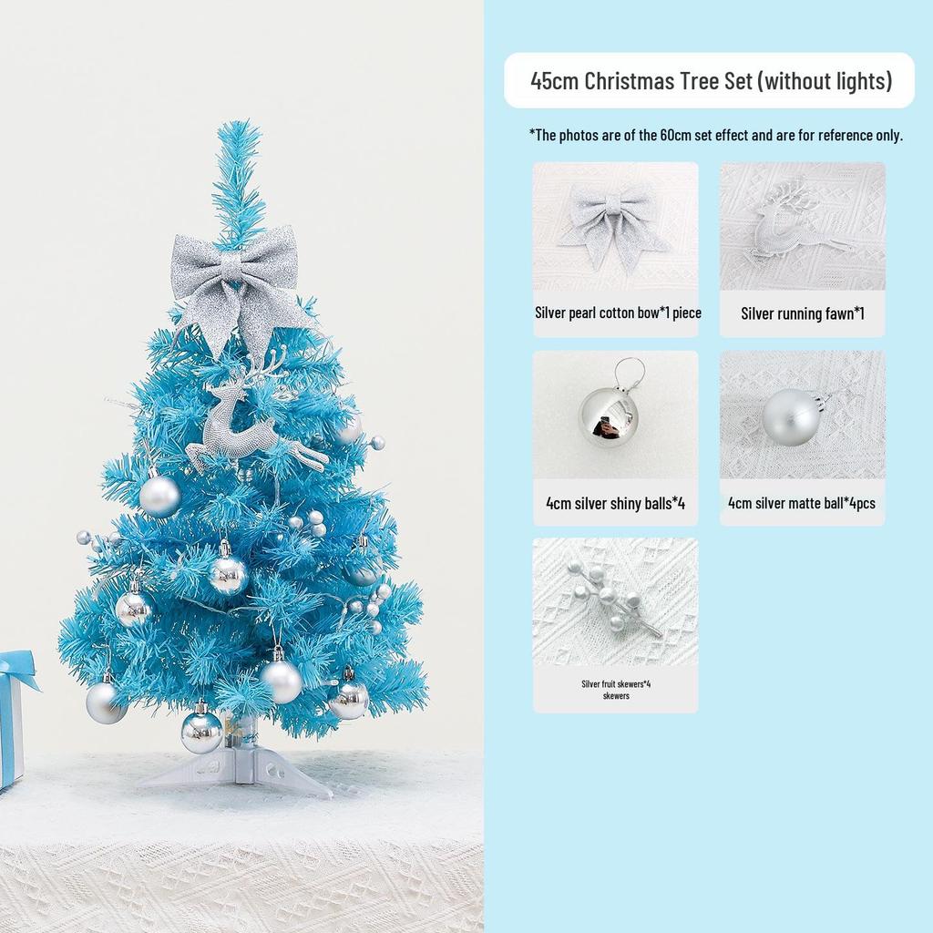 Mini Blue Tabletop Christmas Tree - 45/60cm Decorative Holiday Accent 2025
