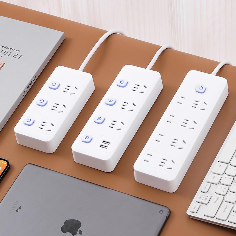 USB Socket Panel with Multi-Outlet Power Strip and Sub-Control