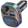 BC82 Dual Screen Display QC3.0 Fast Charging Car Bluetooth MP3 Player Voltage Identification Colorful Ambient Light