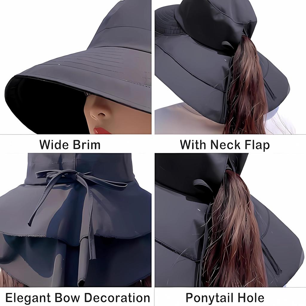 Sun UV Protection Shade Wide Brim Adjustable Chin UV Mountain Ponytail Safari 8062 [LeafIn] Women's Hat, Hat, Hat, Hat, Hat, Strap, Protection,