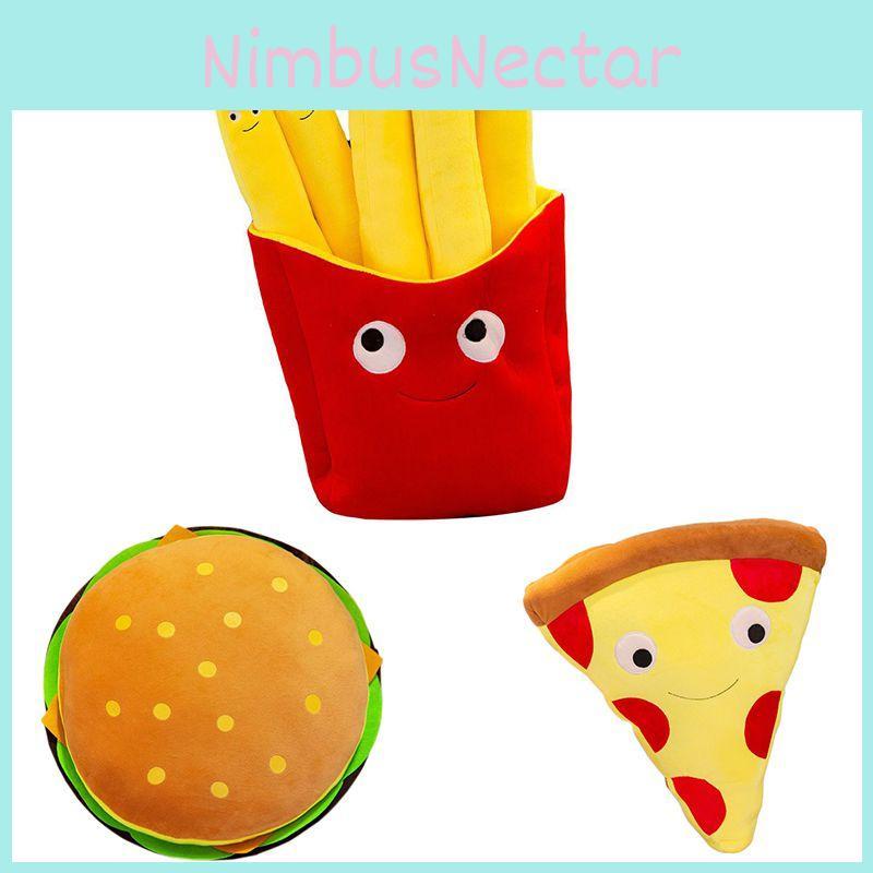 Adorable And Comfortably Plush Cute French Fries Stuffed Toy And Pizza Cushion