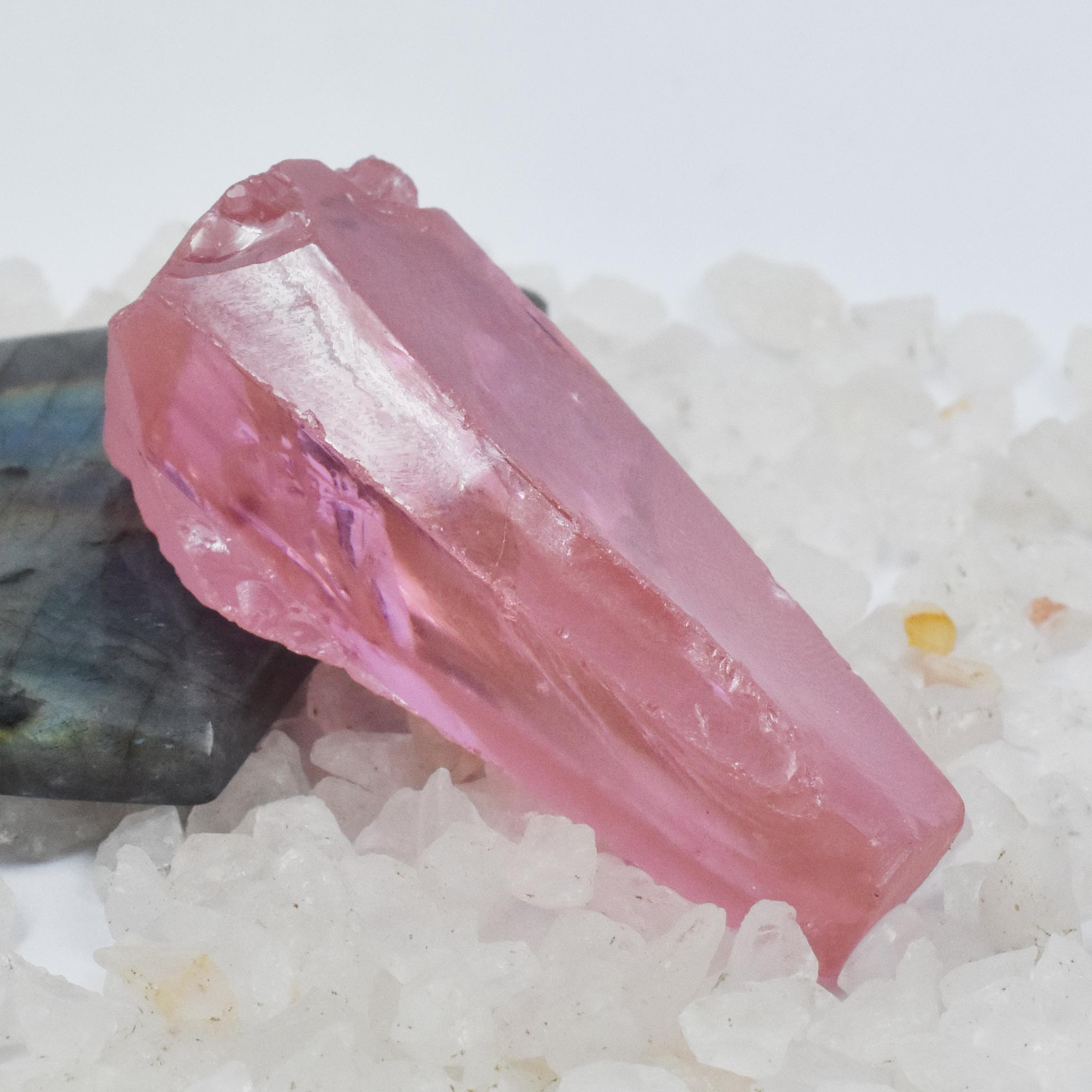 

CERTIFIED 325.60 Ct Raw Rough Natural Uncut Pink sapphire Loose Gemstone AR-3404-S 50.3 mm approx рожевий