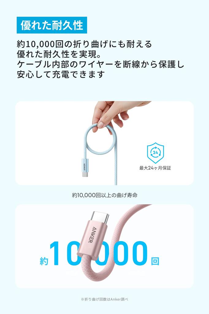 Anker Zolo to Cable White Compatible with iPhone iPad MacBook and various other USB-C USB-C (240W, High-Durability Nylon) 1.8m - 17/16/15, Galaxy,