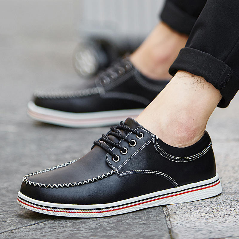 Leather Shoes Casual Sneakers Men Shoes Driving Comfortable Split Leather Shoes Tooling Shoes