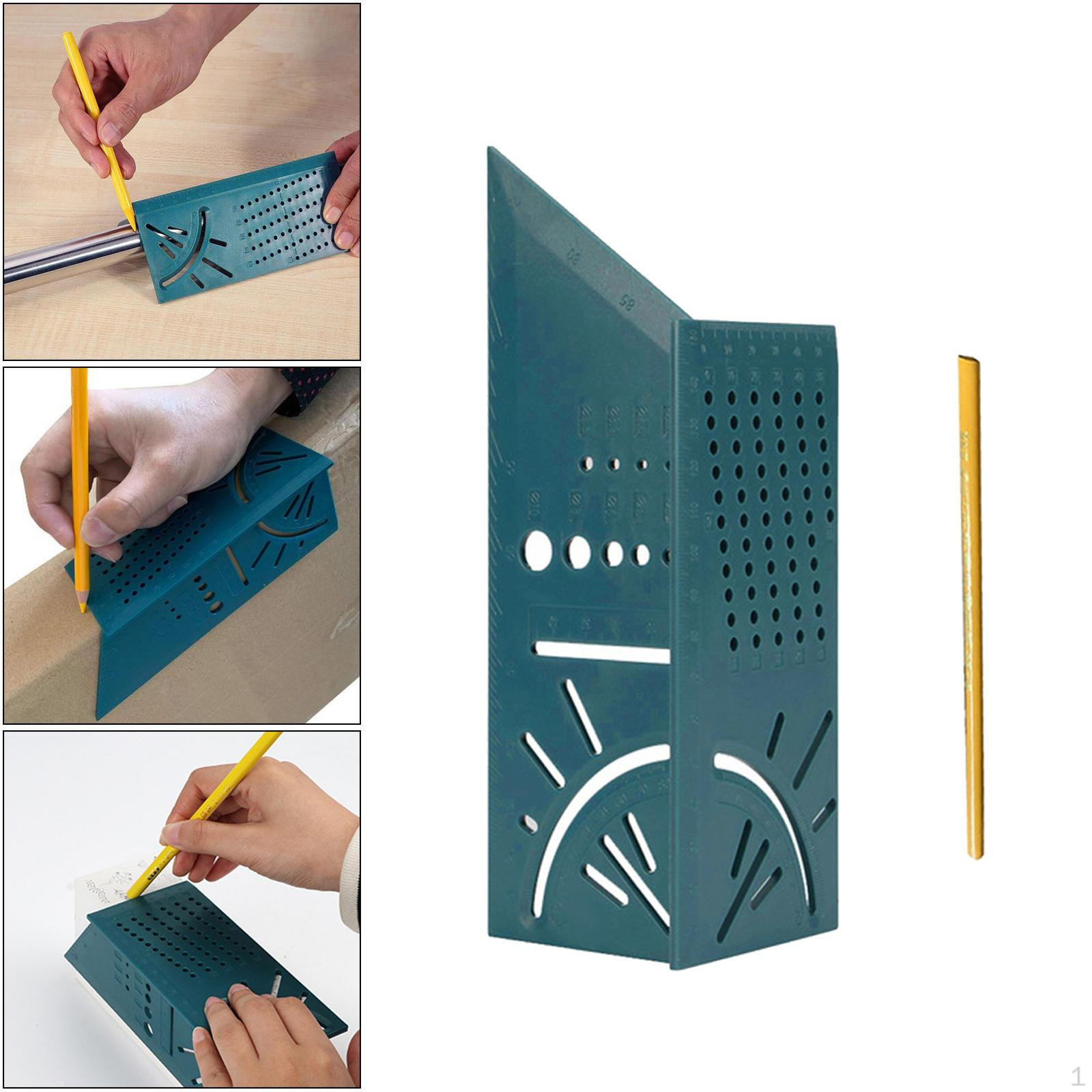 

3D-линейка для измерения угла наклона, портативная линейка, инструмент для измерения площади 45/90 градусов для синий