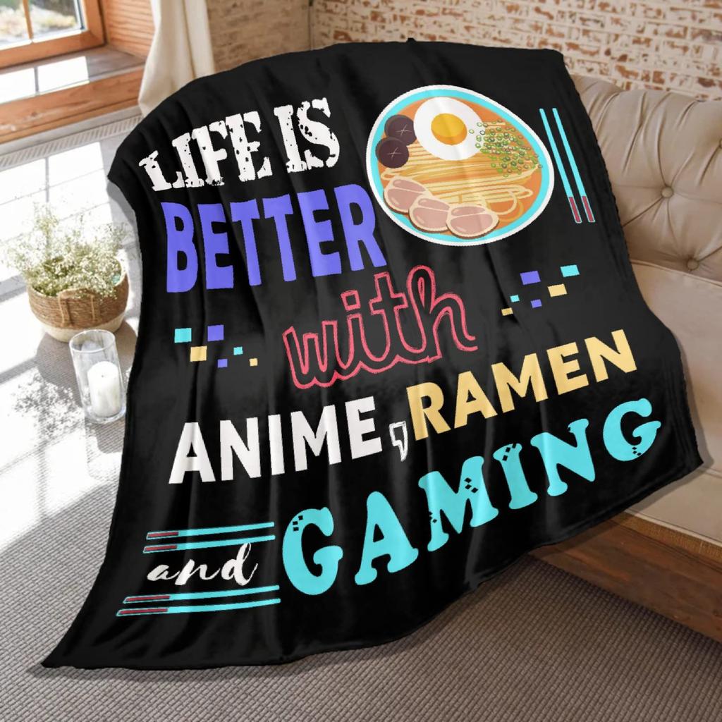 Spiel Ramen Animation Gedruckte Decke für Sofa Bett Reise Camping Wohnzimmer Büro Klimadecke für alle Jahreszeiten Geschenke