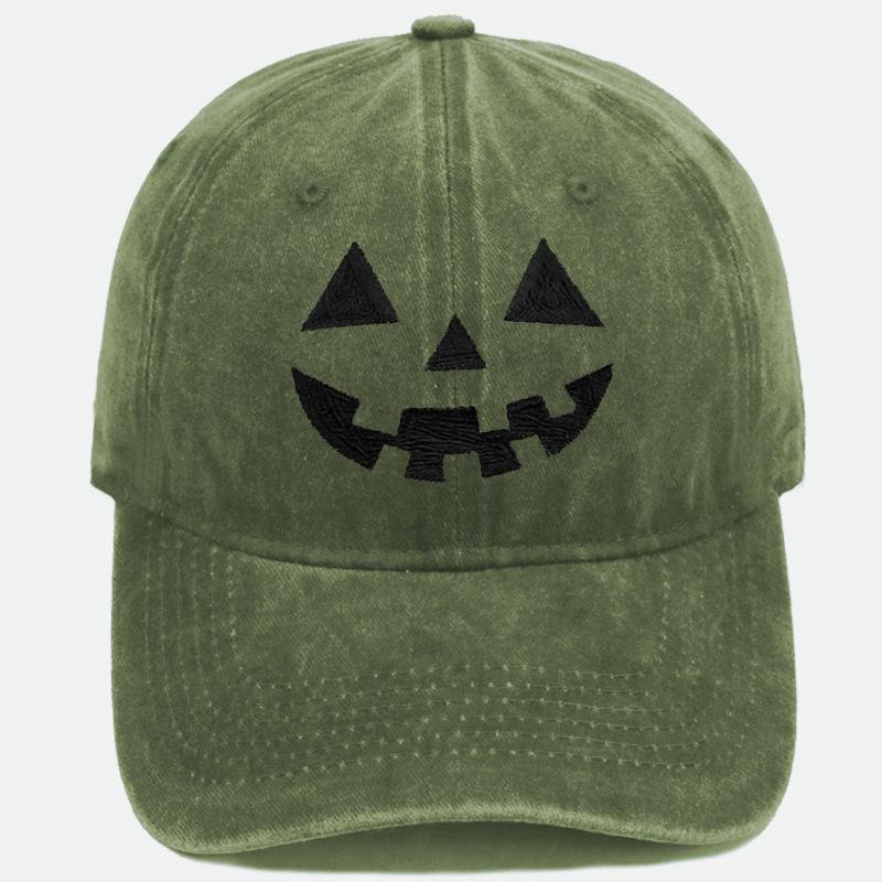 Cross-border Halloween Smiley Pumpkin Embroidered Vintage Baseball Cap - Unisex Casual Style