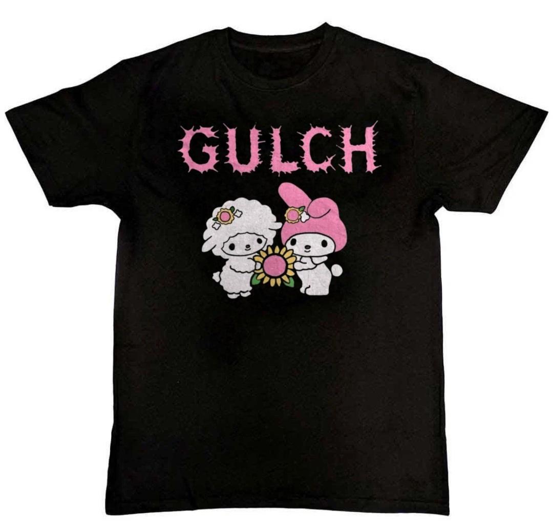 Gulch Band Cute Bunny Graphic Print Mens T-Shirt L