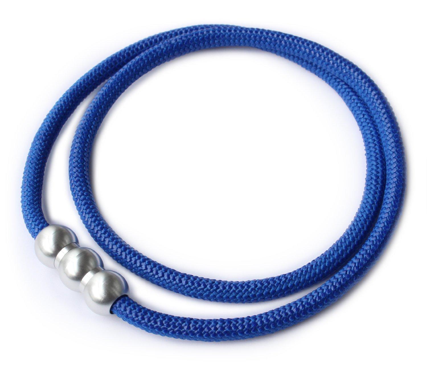 

Спортивное ожерелье ERG WAVE x L53см для мужчин и для силы корпуса, плеч, настольного тенниса (Синий серебристый) Женщины, Бейсбол, Теннис, Гольф, Марафон, Спортзал, Сила,