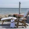 Chaise longue en teck ARRECIFE avec coussin