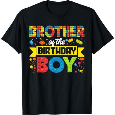 Bruder des Geburtstagskindes Baumeister Bausteine T-Shirt