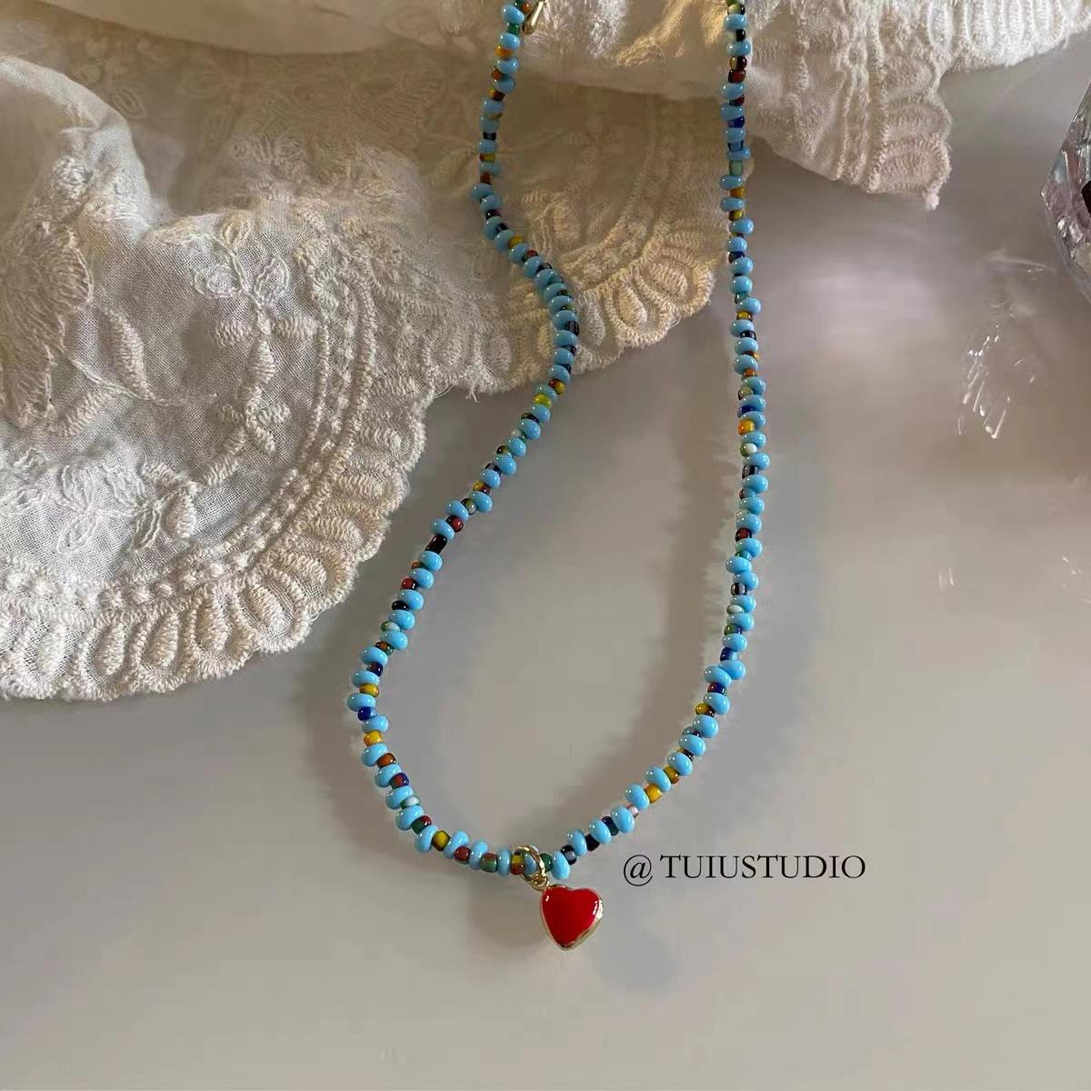 

Барочная звезда Красочное сердце Жемчуг Асимметричный чокер - Легкая роскошь Минималистичное ожерелье для ключицы