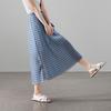 SOFSIL French Vintage Plaid Straight Midi Skirt